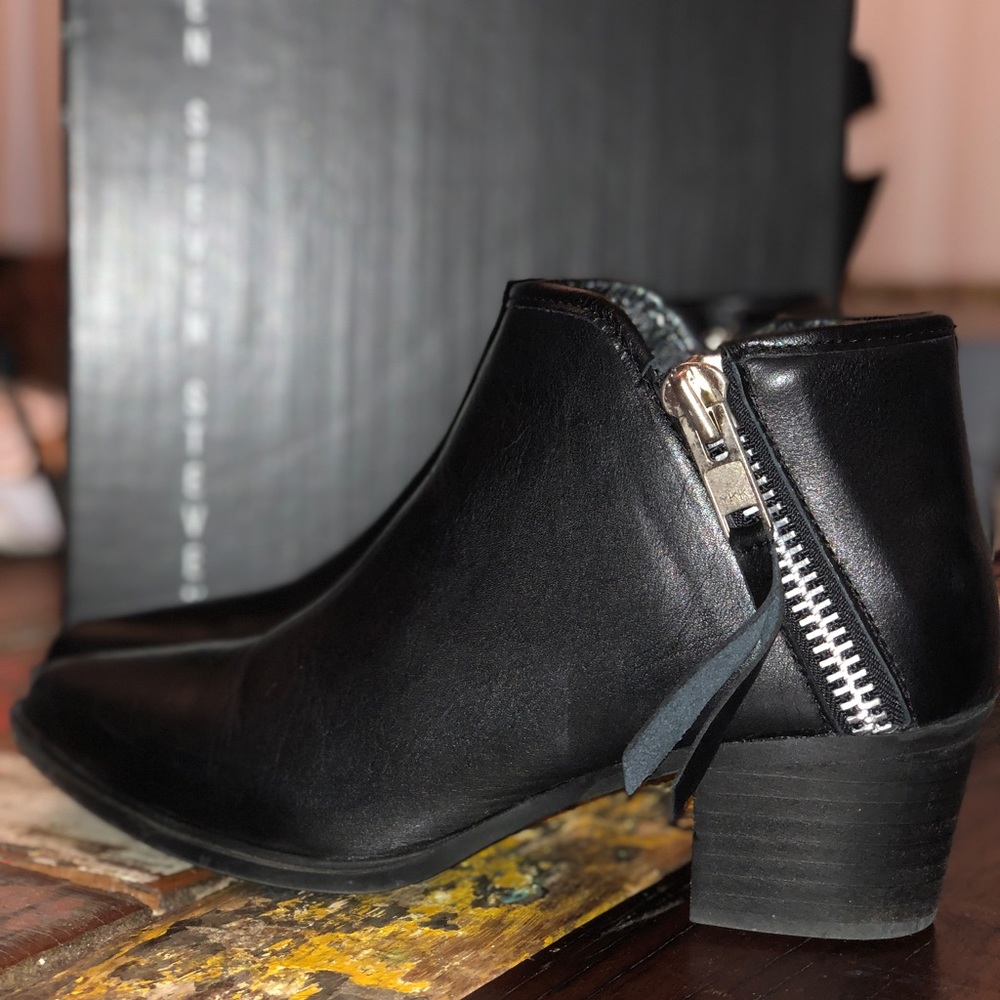 Black Leather Booties